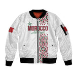 Morocco Atlas Lions Personalized Sleeve Zip Bomber Jacket Arabesque Inspired Pattern