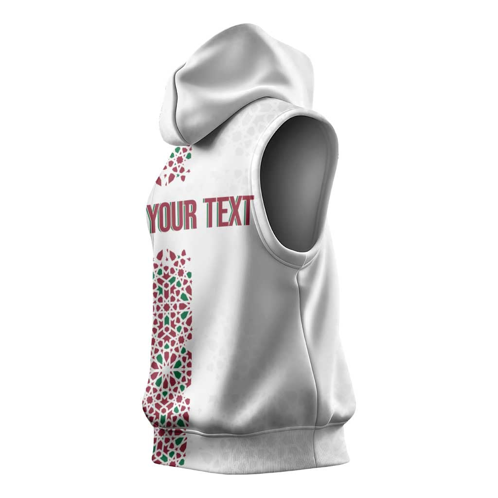 Morocco Atlas Lions Personalized Sleeveless Hoodie Arabesque Inspired Pattern