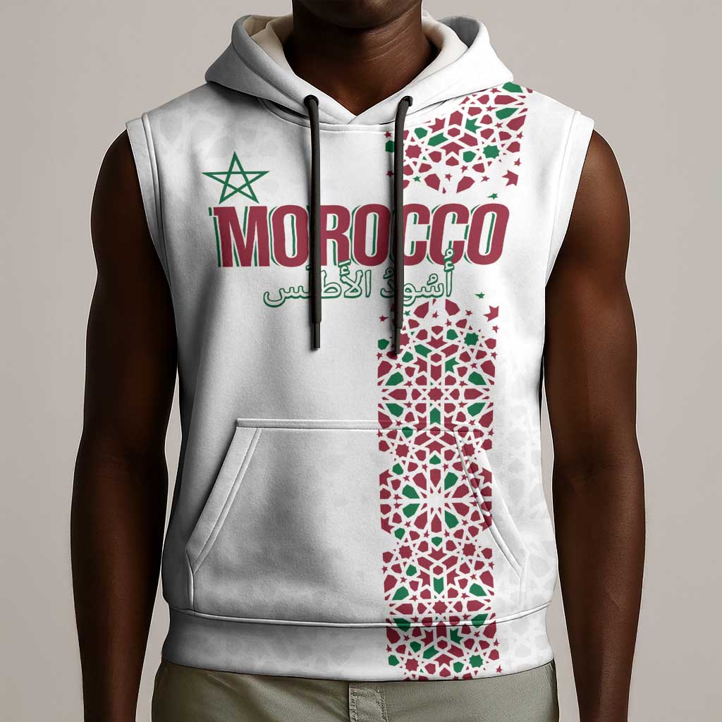 Morocco Atlas Lions Personalized Sleeveless Hoodie Arabesque Inspired Pattern