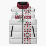 Morocco Atlas Lions Personalized Sleeveless Puffer Jacket Arabesque Inspired Pattern