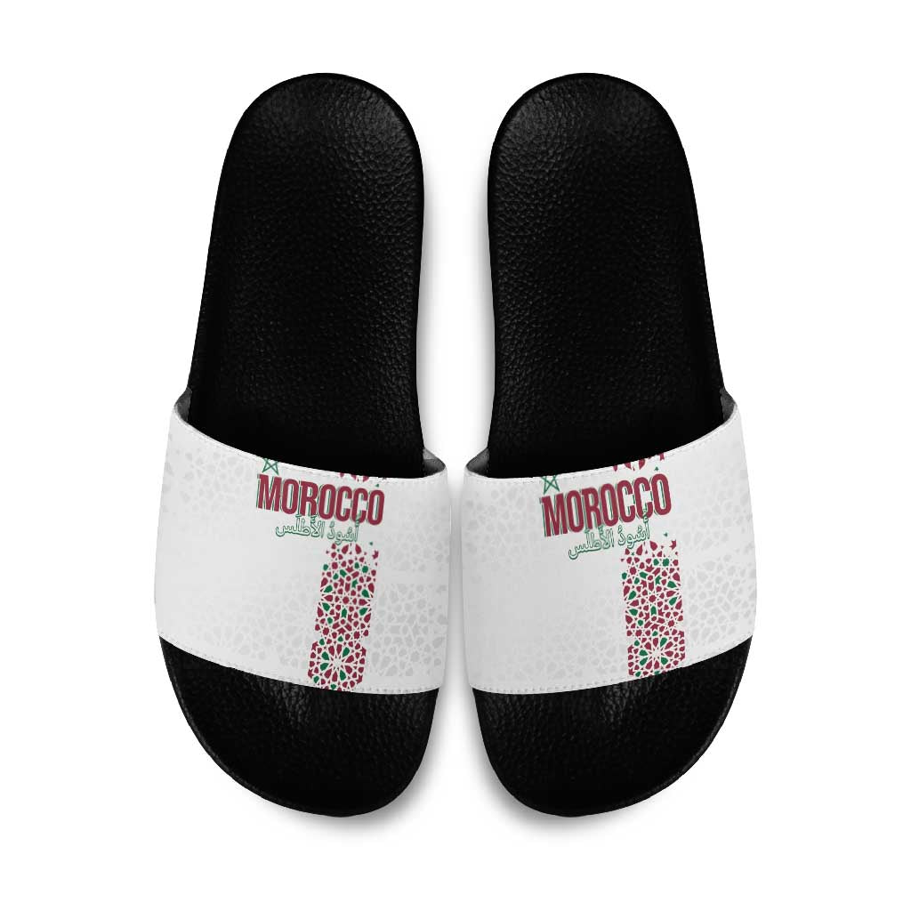 Morocco Atlas Lions Slide Sandals Arabesque Inspired Pattern