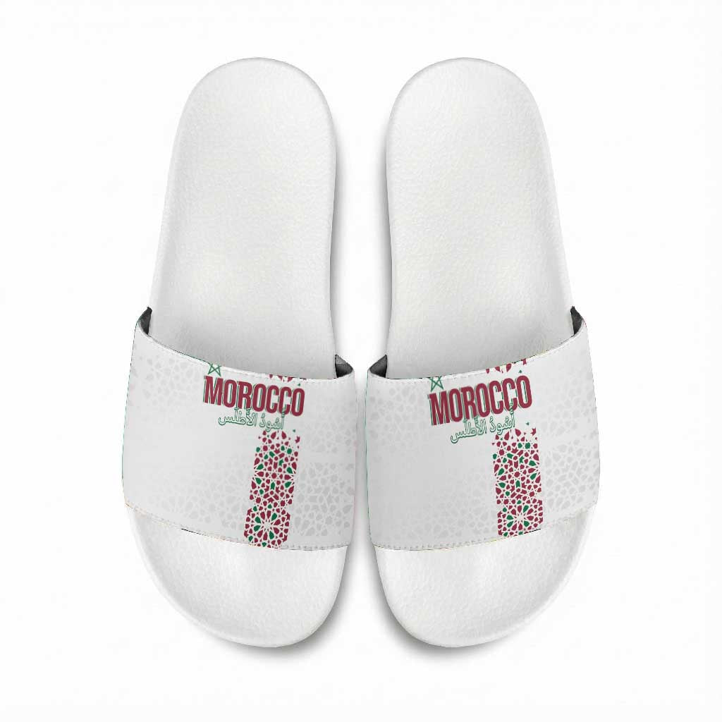 Morocco Atlas Lions Slide Sandals Arabesque Inspired Pattern