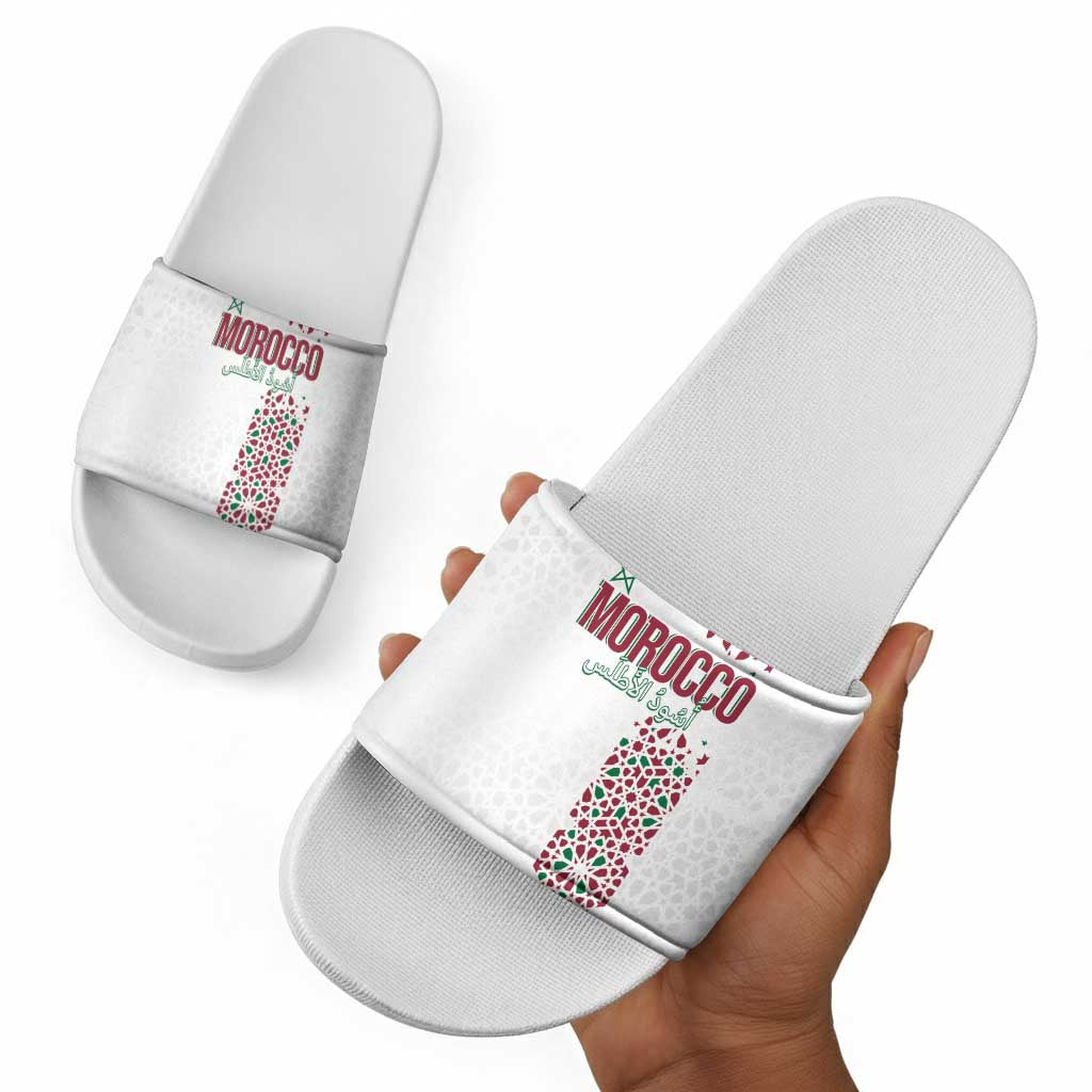 Morocco Atlas Lions Slide Sandals Arabesque Inspired Pattern