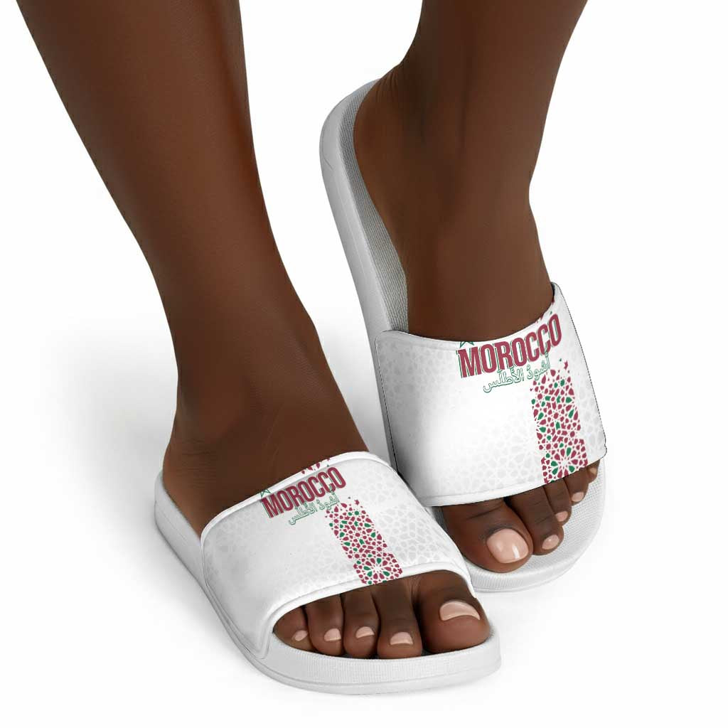 Morocco Atlas Lions Slide Sandals Arabesque Inspired Pattern