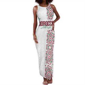 Morocco Atlas Lions Personalized Tank Maxi Dress Arabesque Inspired Pattern