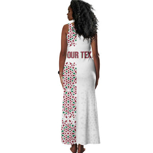 Morocco Atlas Lions Personalized Tank Maxi Dress Arabesque Inspired Pattern