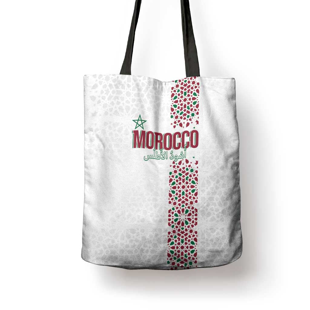 Morocco Atlas Lions Tote Bag Arabesque Inspired Pattern