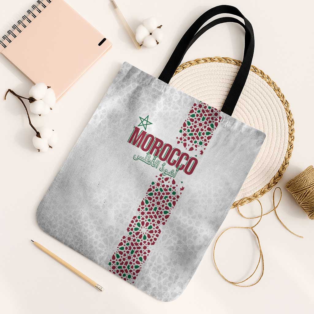 Morocco Atlas Lions Tote Bag Arabesque Inspired Pattern