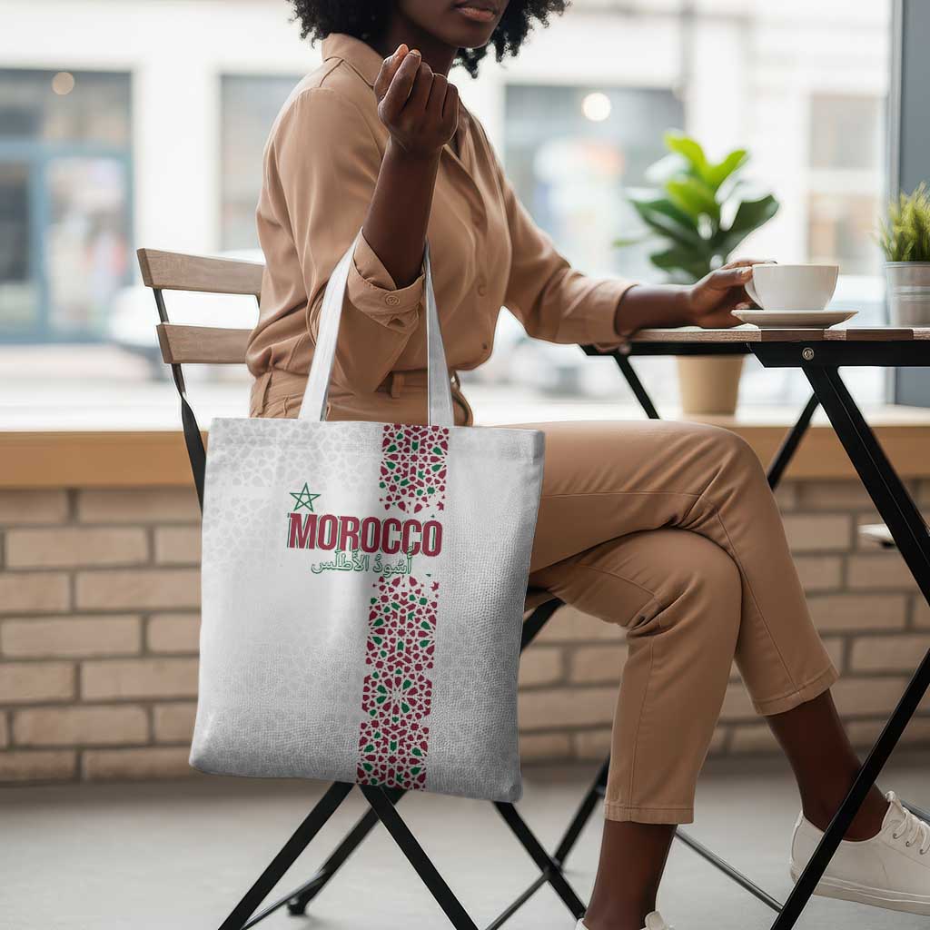 Morocco Atlas Lions Tote Bag Arabesque Inspired Pattern