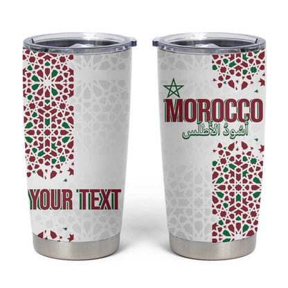 Morocco Atlas Lions Personalized Tumbler Cup Arabesque Inspired Pattern
