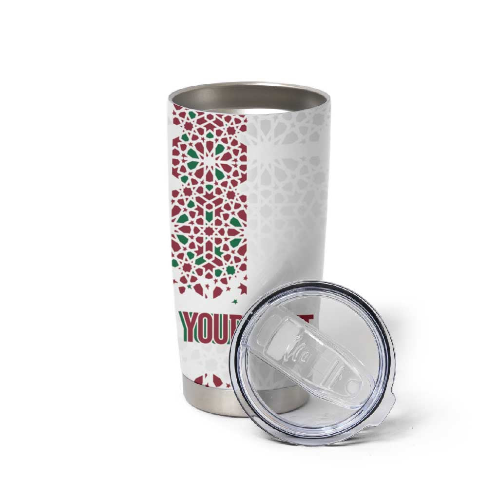 Morocco Atlas Lions Personalized Tumbler Cup Arabesque Inspired Pattern