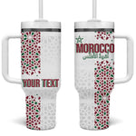 Morocco Atlas Lions Personalized Tumbler With Handle Arabesque Inspired Pattern