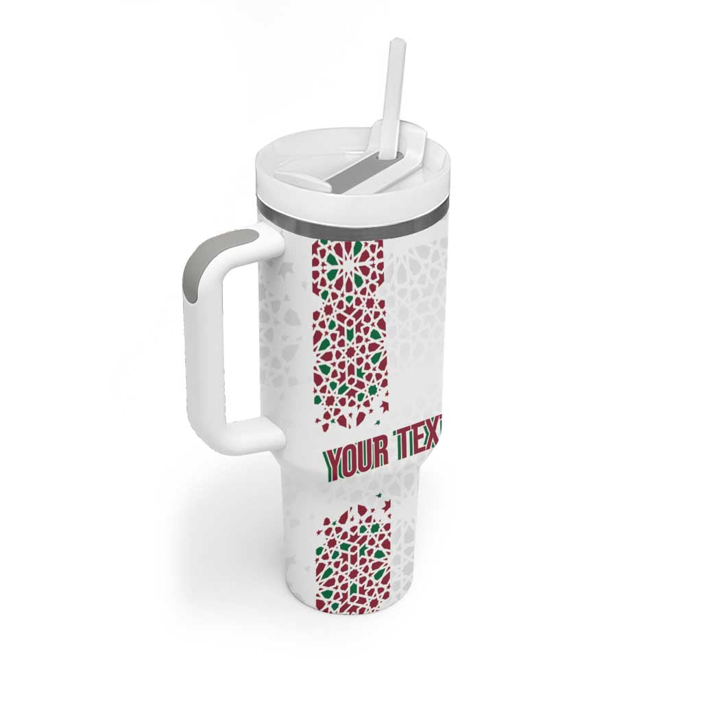 Morocco Atlas Lions Personalized Tumbler With Handle Arabesque Inspired Pattern