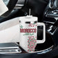 Morocco Atlas Lions Personalized Tumbler With Handle Arabesque Inspired Pattern