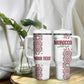 Morocco Atlas Lions Personalized Tumbler With Handle Arabesque Inspired Pattern