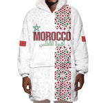 Morocco Atlas Lions Personalized Wearable Blanket Hoodie Arabesque Inspired Pattern