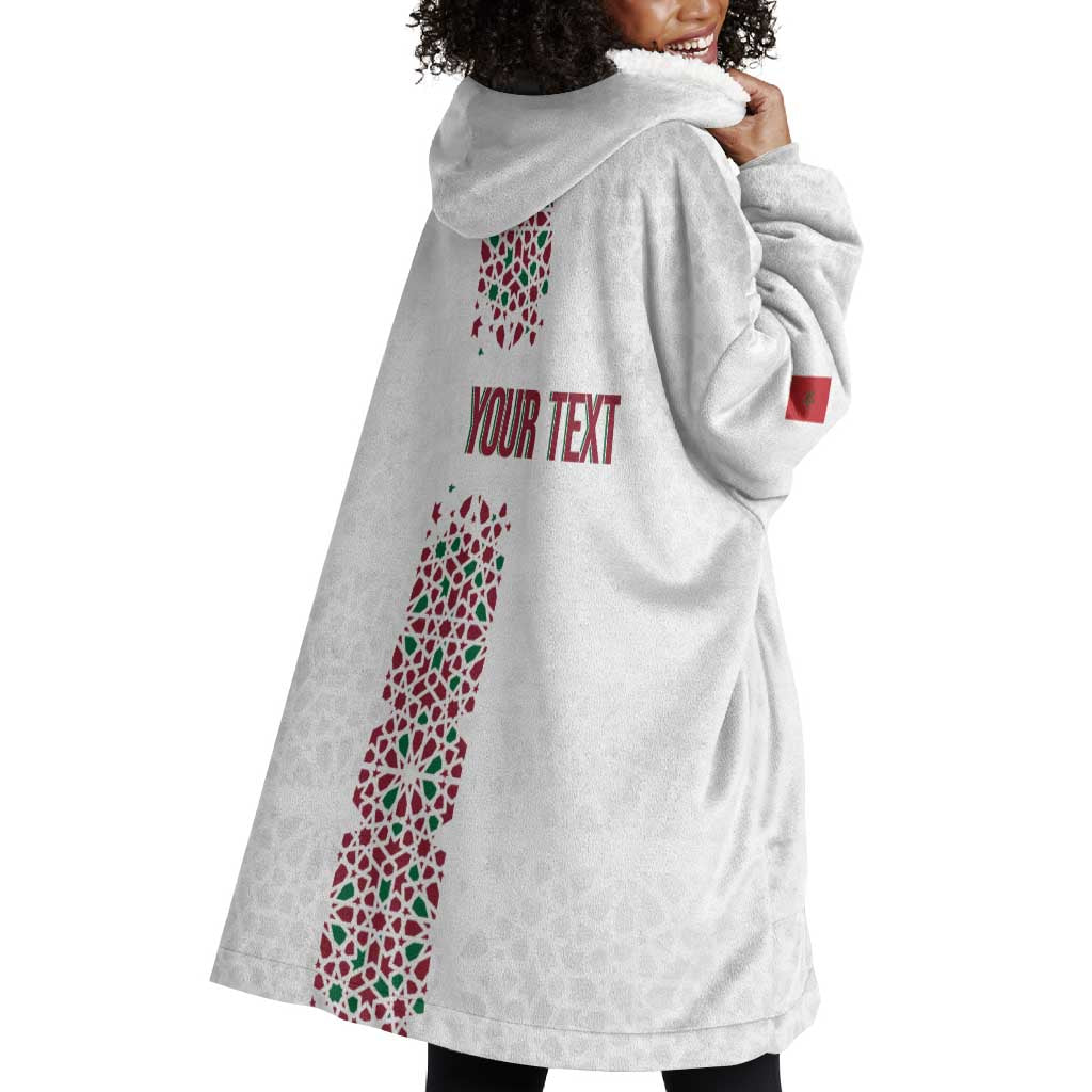 Morocco Atlas Lions Personalized Wearable Blanket Hoodie Arabesque Inspired Pattern