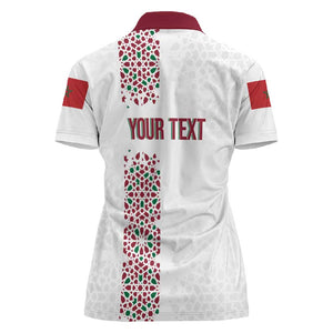 Morocco Atlas Lions Personalized Women Polo Shirt Arabesque Inspired Pattern