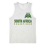 Custom South Africa Cricket Champion Basketball Jersey Gold Proteas - All White LT7