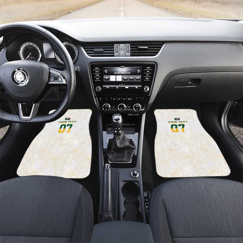 South Africa Cricket Champion Car Mats Gold Proteas - All White - African Pride
