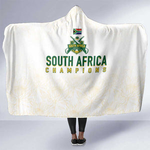 South Africa Cricket Champion Hooded Blanket Gold Proteas - All White - African Pride