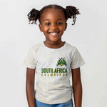 Custom South Africa Cricket Champion Kid T shirt Gold Proteas - All White - African Pride