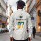Custom South Africa Cricket Champion Long Sleeve Button Shirt Gold Proteas - All White - African Pride