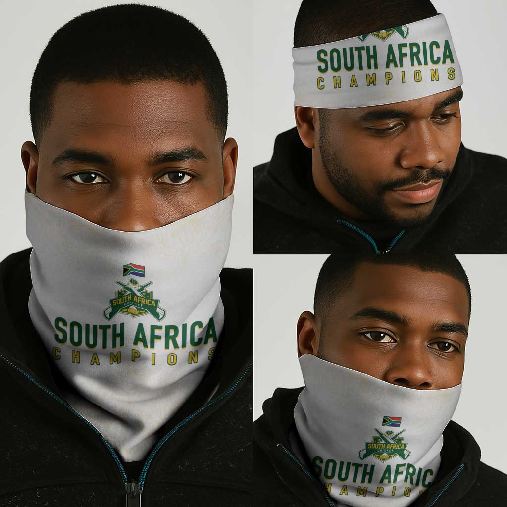 South Africa Cricket Champion Neck Gaiter Gold Proteas - All White LT7