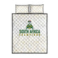 South Africa Cricket Champion Quilt Bed Set Gold Proteas - All White - African Pride