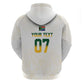 Custom South Africa Cricket Champion Zip Hoodie Gold Proteas - All White - African Pride