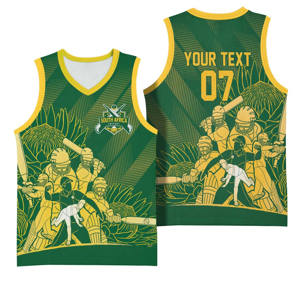 Custom South Africa Cricket Champion Basketball Jersey Proteas Rock The World LT7