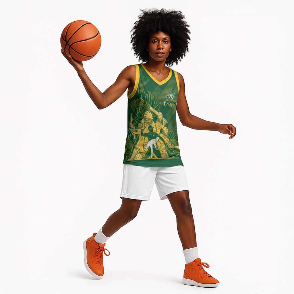 Custom South Africa Cricket Champion Basketball Jersey Proteas Rock The World LT7