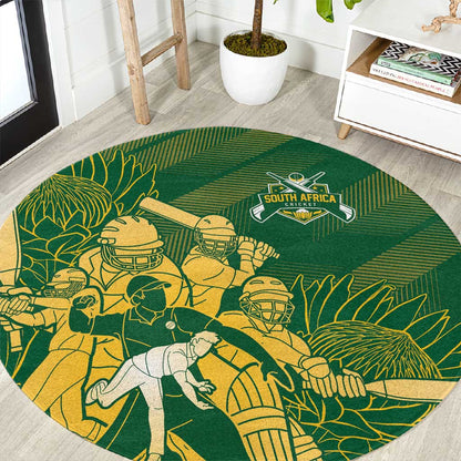 South Africa Cricket Champion Round Carpet Proteas Rock The World - African Pride