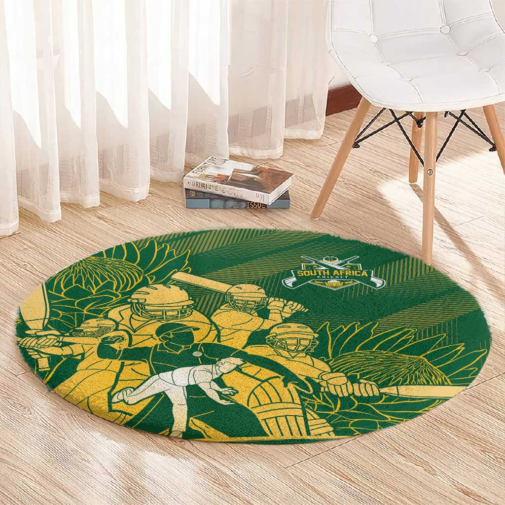 South Africa Cricket Champion Round Carpet Proteas Rock The World - African Pride