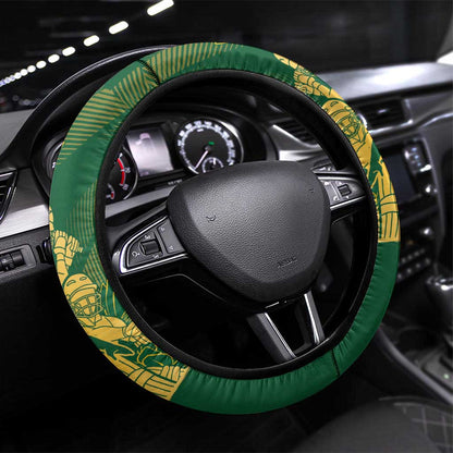 South Africa Cricket Champion Steering Wheel Cover Proteas Rock The World - African Pride