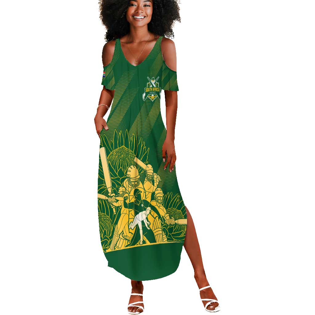 Custom South Africa Cricket Champion Summer Maxi Dress Proteas Rock The World - African Pride