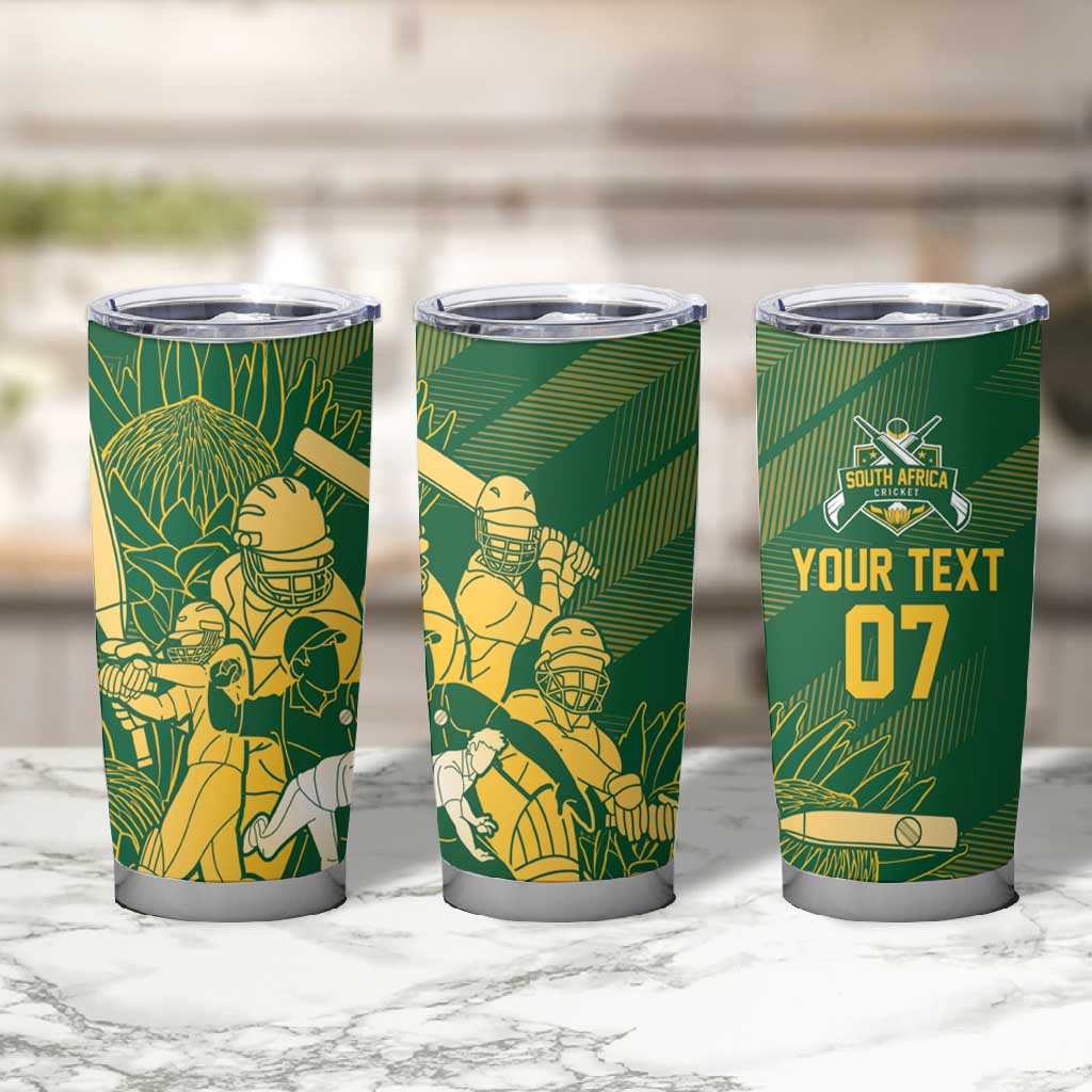 Custom South Africa Cricket Champion Tumbler Cup Proteas Rock The World - African Pride