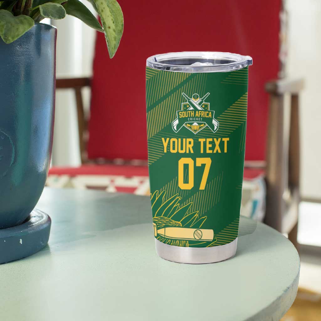 Custom South Africa Cricket Champion Tumbler Cup Proteas Rock The World - African Pride