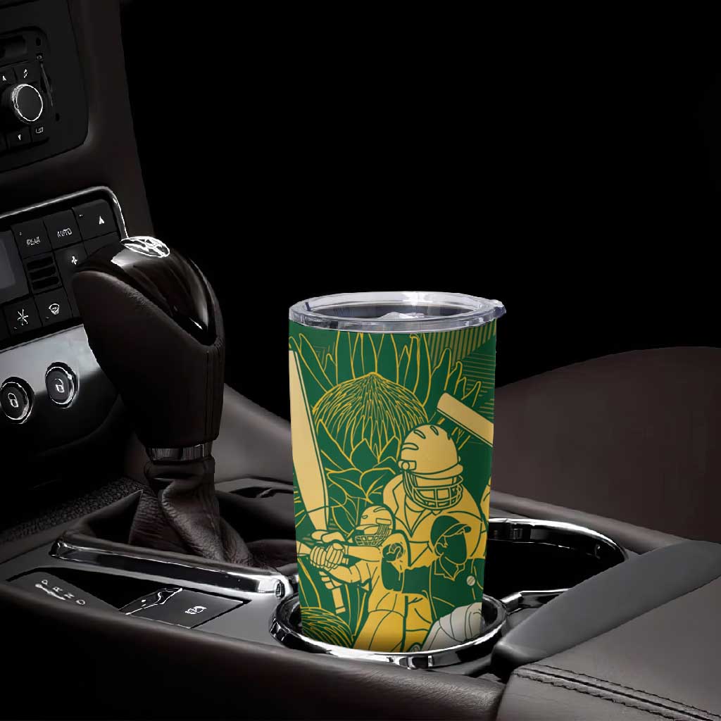 Custom South Africa Cricket Champion Tumbler Cup Proteas Rock The World - African Pride
