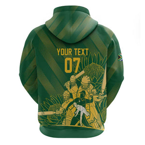 Custom South Africa Cricket Champion Zip Hoodie Proteas Rock The World - African Pride