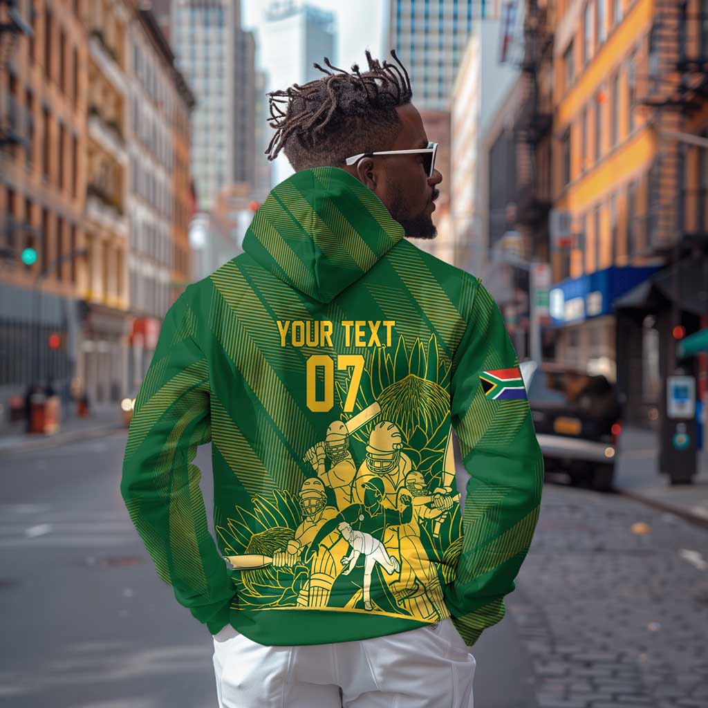Custom South Africa Cricket Champion Zip Hoodie Proteas Rock The World - African Pride