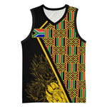 Personalised South African Heritage Day Basketball Jersey Kente Ethnic Patterns Mix Protea LT7