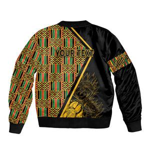 Personalised South African Heritage Day Bomber Jacket Kente Ethnic Patterns Mix Protea