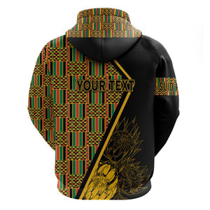 Personalised South African Heritage Day Hoodie Kente Ethnic Patterns Mix Protea