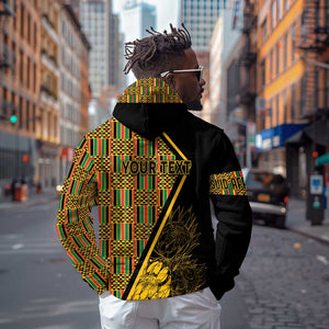 Personalised South African Heritage Day Hoodie Kente Ethnic Patterns Mix Protea