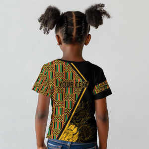 Personalised South African Heritage Day Kid T shirt Kente Ethnic Patterns Mix Protea