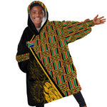 Personalised South African Heritage Day KId Wearable Blanket Hoodie Kente Ethnic Patterns Mix Protea