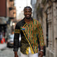 Personalised South African Heritage Day Long Sleeve Button Shirt Kente Ethnic Patterns Mix Protea