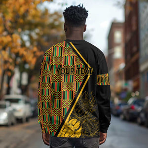 Personalised South African Heritage Day Long Sleeve Shirt Kente Ethnic Patterns Mix Protea LT7