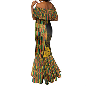 Personalised South African Heritage Day Mermaid Dress Kente Ethnic Patterns Mix Protea